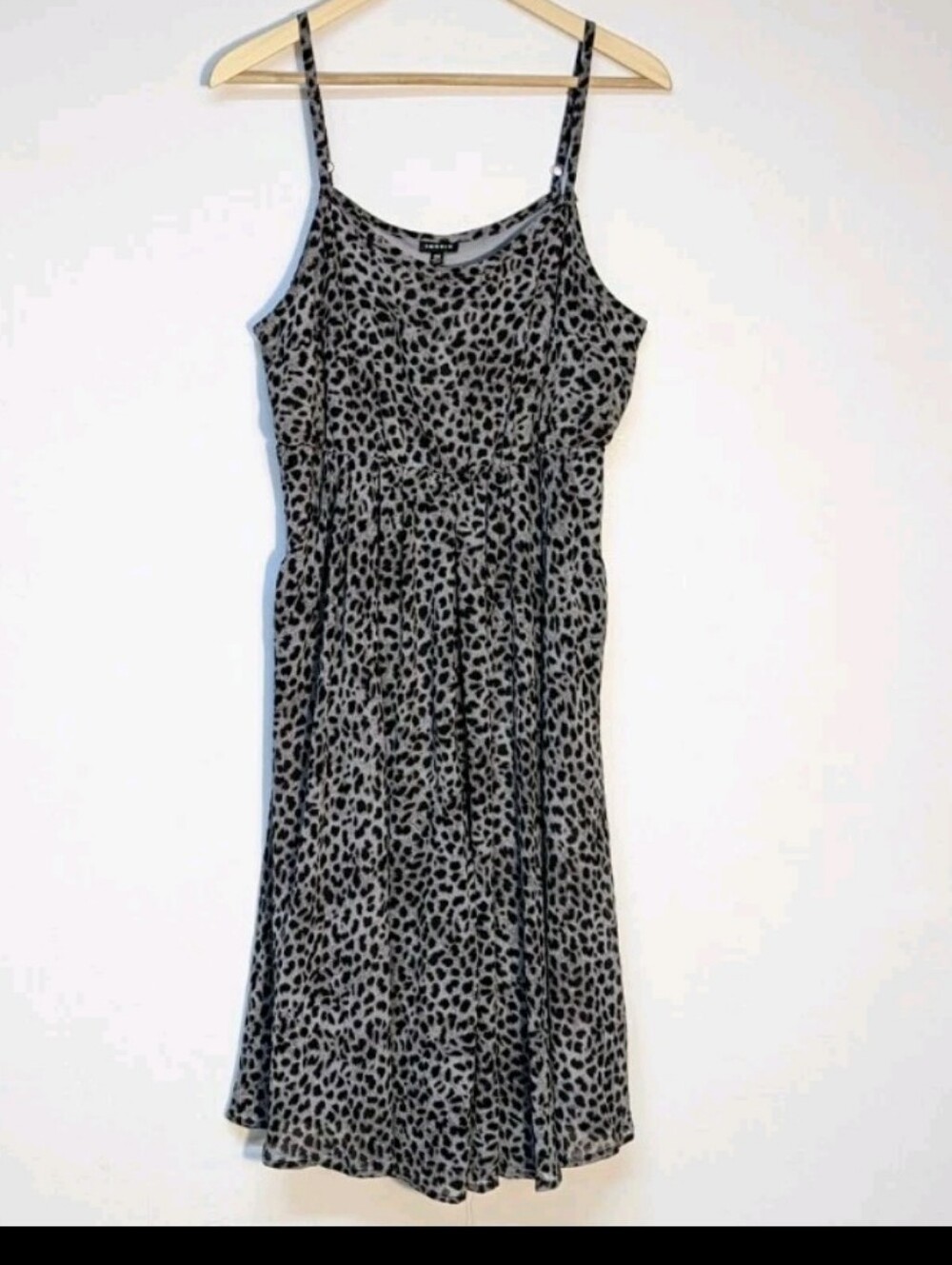 Torrid Gray and Black Leopard Print Cami Dress, Sz 10
